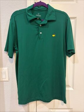Masters Green Short-Sleeve Polo with Embroidered Logo